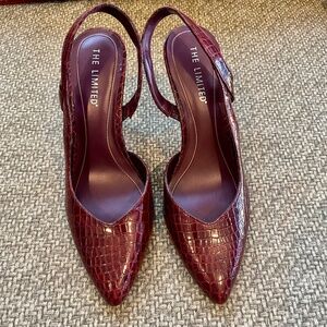 The Limited Tashay heel pump shoes, size 10, slingback, burgundy